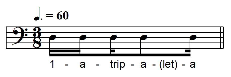 rhythmic dictation compound meter one beat example 11